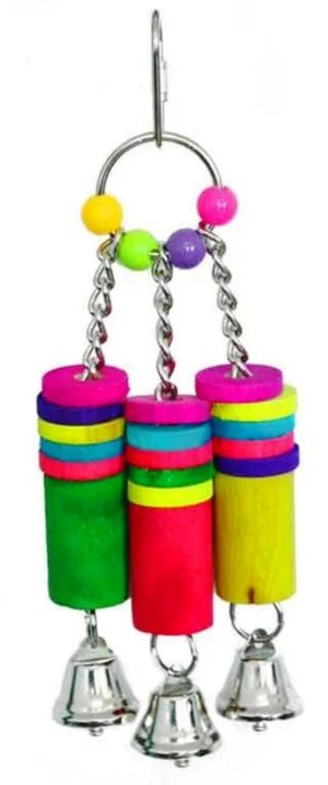 Cheeky Bird Small Tri Wood/Bell Toy